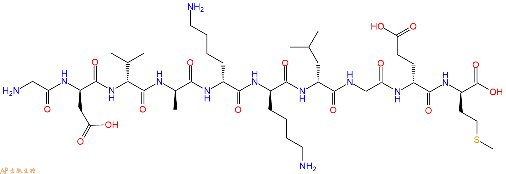 专肽生物产品H2N-Gly-DAsp-DVal-DAla-DLys-DLys-DLeu-Gly-DGlu-DMe