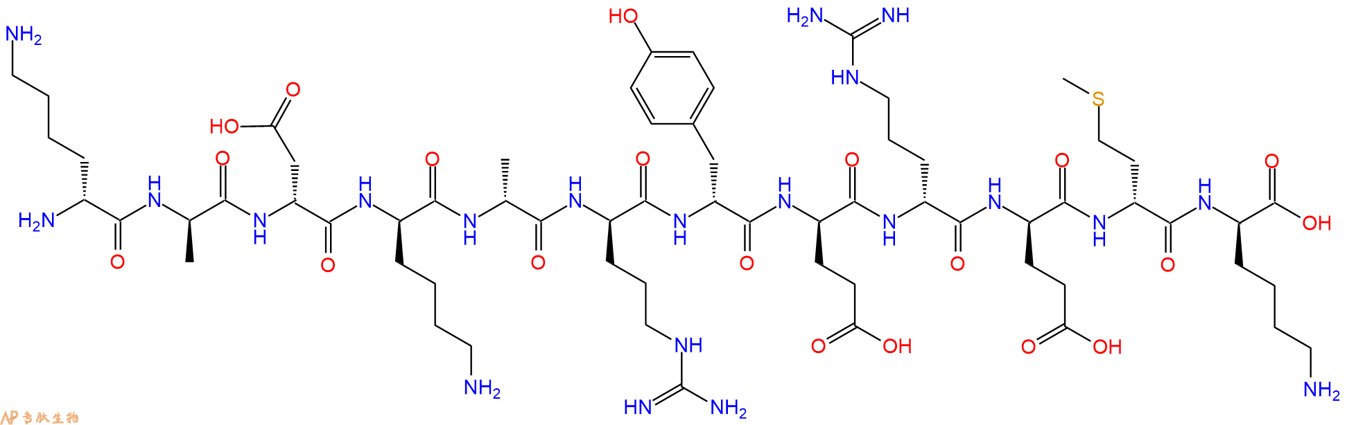 专肽生物产品H2N-DLys-DAla-DAsp-DLys-DAla-DArg-DTyr-DGlu-DArg-D