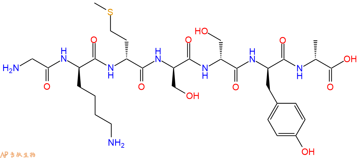 专肽生物产品H2N-Gly-DLys-DMet-DSer-DSer-DTyr-DAla-COOH