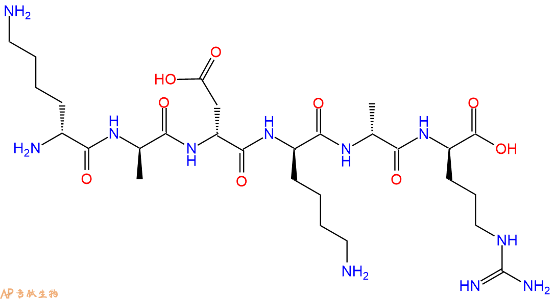 专肽生物产品H2N-DLys-DAla-DAsp-DLys-DAla-DArg-COOH
