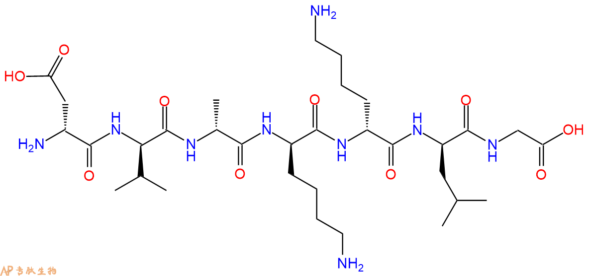 专肽生物产品H2N-DAsp-DVal-DAla-DLys-DLys-DLeu-Gly-COOH