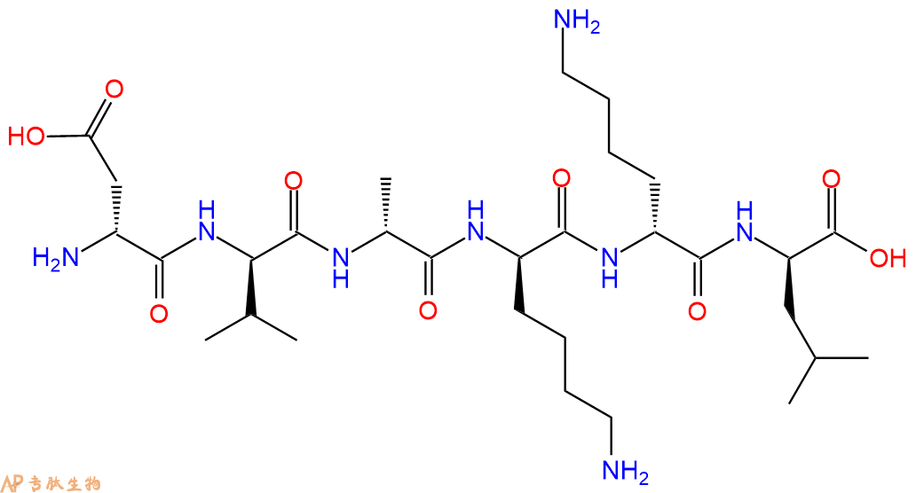 专肽生物产品H2N-DAsp-DVal-DAla-DLys-DLys-DLeu-COOH