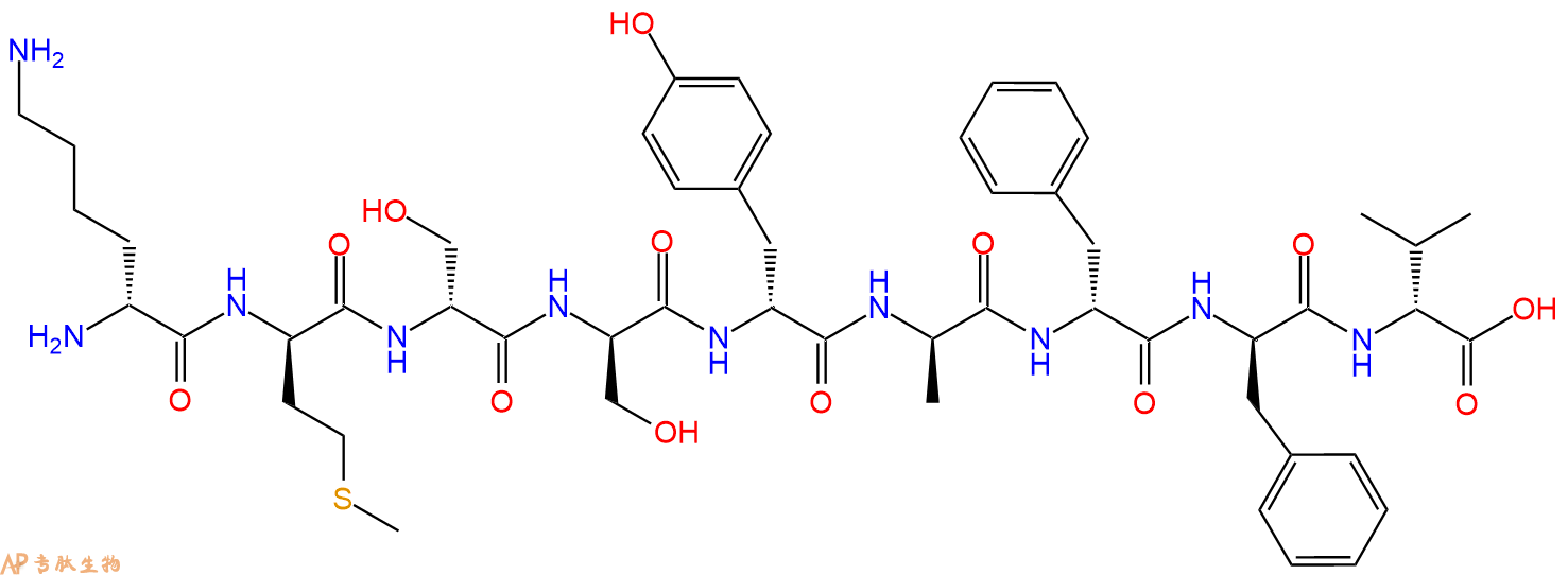专肽生物产品H2N-DLys-DMet-DSer-DSer-DTyr-DAla-DPhe-DPhe-DVal-C