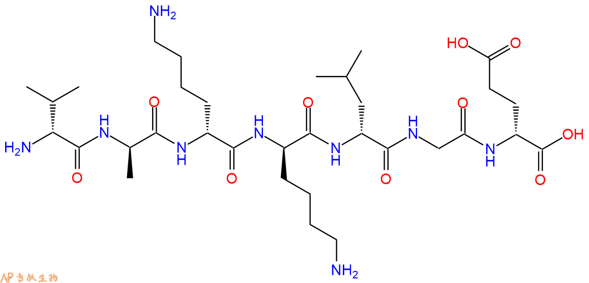 专肽生物产品H2N-DVal-DAla-DLys-DLys-DLeu-Gly-DGlu-COOH
