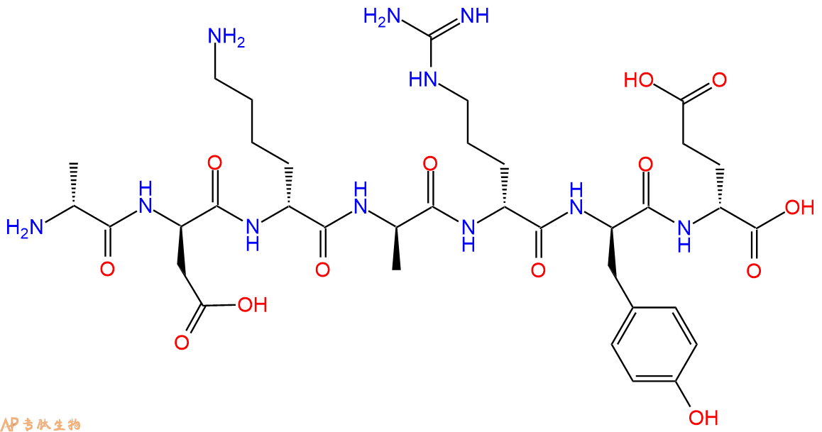 专肽生物产品H2N-DAla-DAsp-DLys-DAla-DArg-DTyr-DGlu-COOH