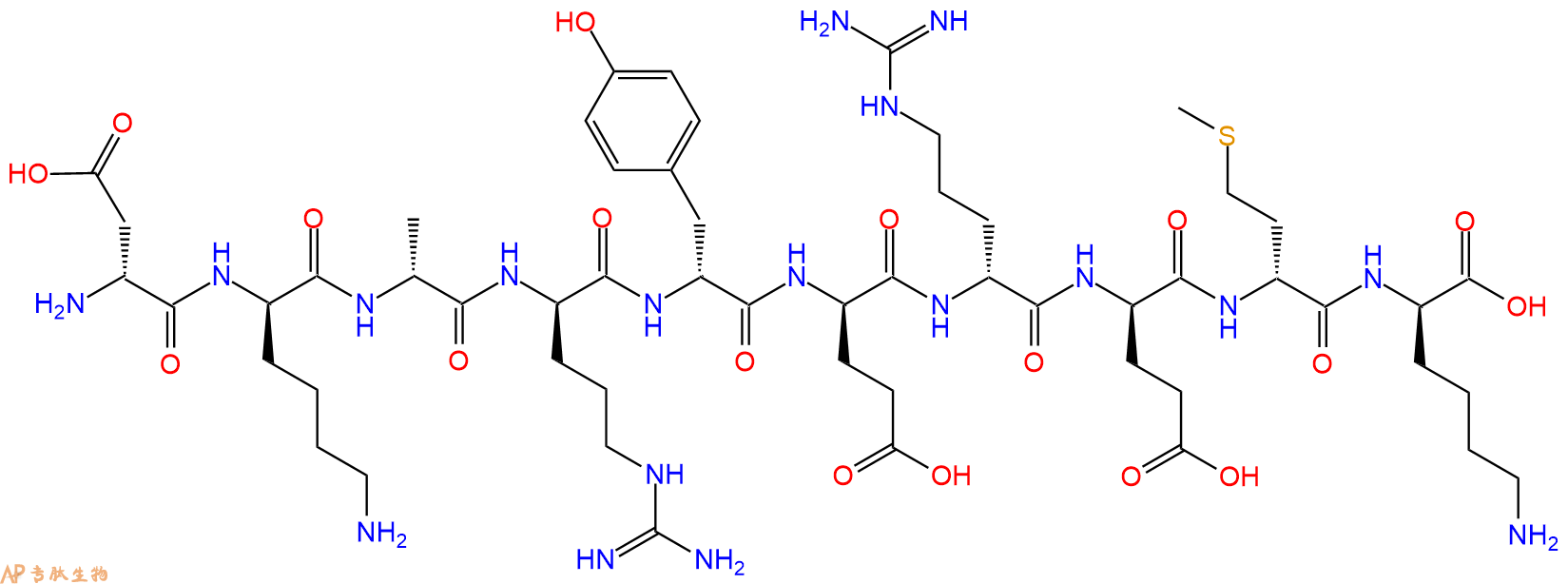 专肽生物产品H2N-DAsp-DLys-DAla-DArg-DTyr-DGlu-DArg-DGlu-DMet-D