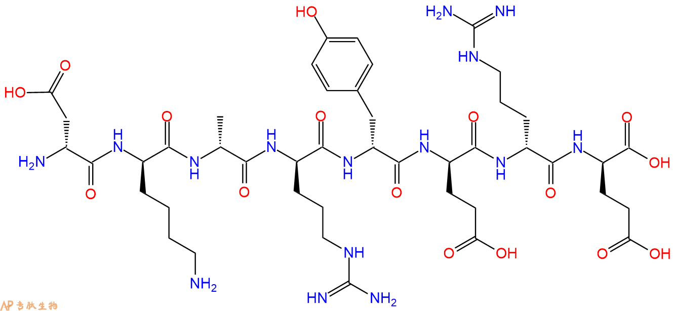 专肽生物产品H2N-DAsp-DLys-DAla-DArg-DTyr-DGlu-DArg-DGlu-COOH