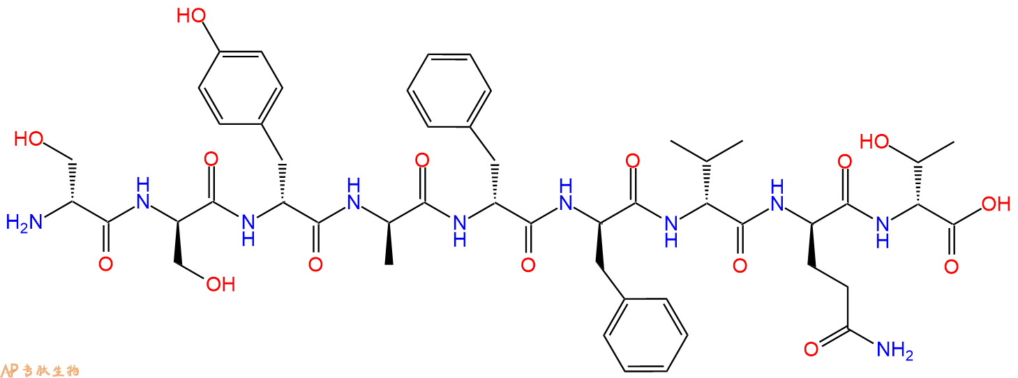 专肽生物产品H2N-DSer-DSer-DTyr-DAla-DPhe-DPhe-DVal-DGln-DThr-C