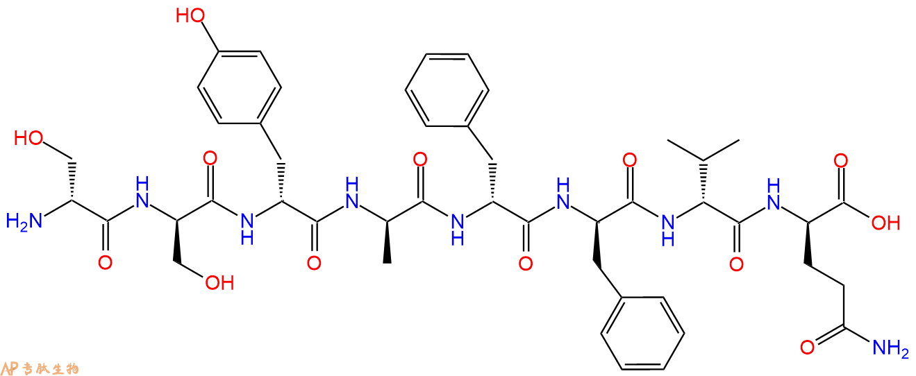 专肽生物产品H2N-DSer-DSer-DTyr-DAla-DPhe-DPhe-DVal-DGln-COOH