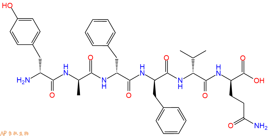 专肽生物产品H2N-DTyr-DAla-DPhe-DPhe-DVal-DGln-COOH