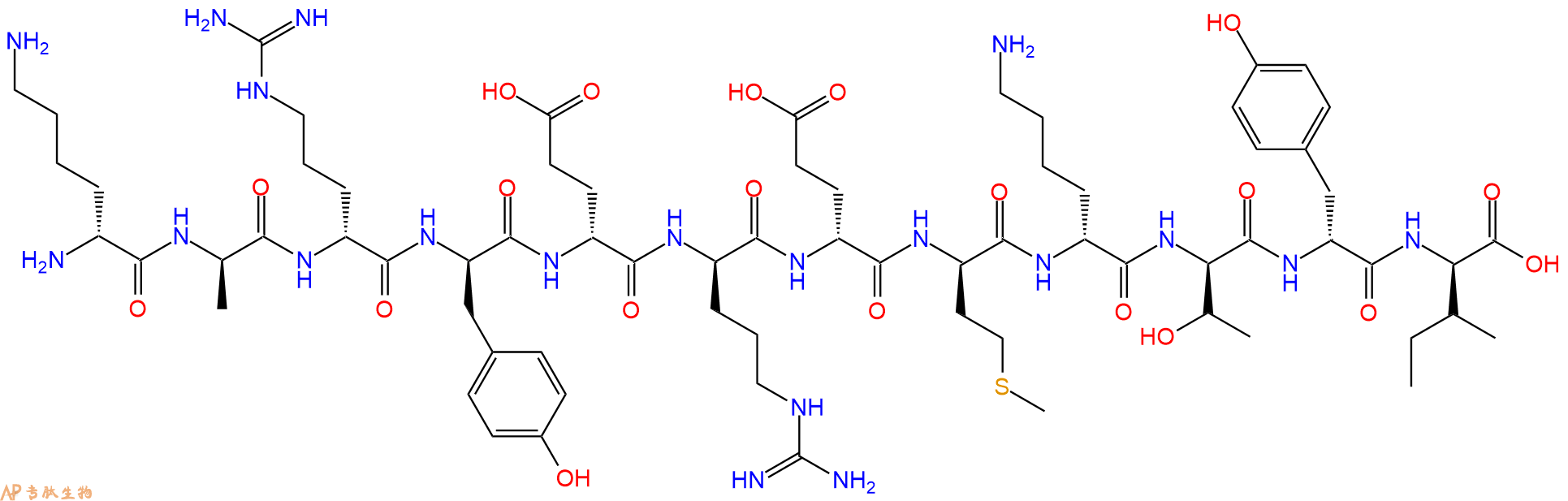 专肽生物产品H2N-DLys-DAla-DArg-DTyr-DGlu-DArg-DGlu-DMet-DLys-D