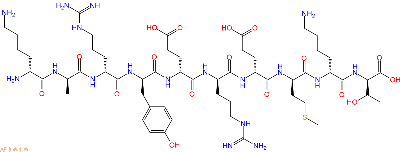 专肽生物产品H2N-DLys-DAla-DArg-DTyr-DGlu-DArg-DGlu-DMet-DLys-D