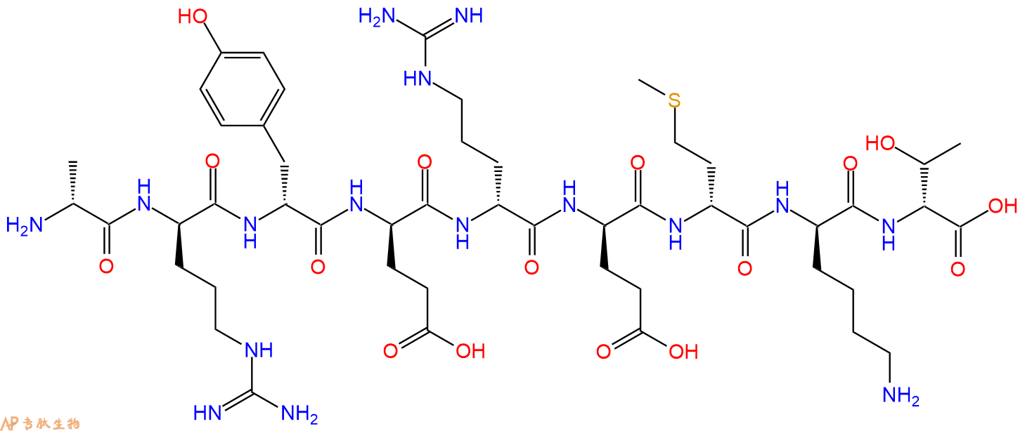 专肽生物产品H2N-DAla-DArg-DTyr-DGlu-DArg-DGlu-DMet-DLys-DThr-C