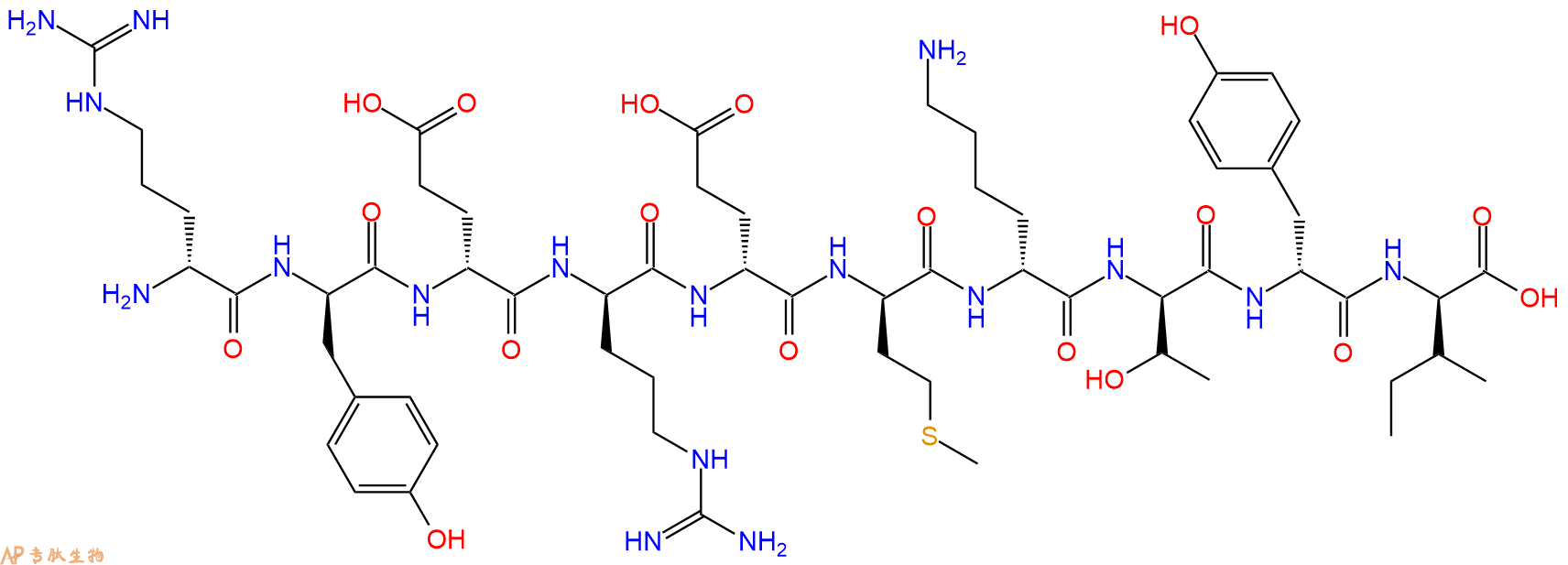 专肽生物产品H2N-DArg-DTyr-DGlu-DArg-DGlu-DMet-DLys-DThr-DTyr-D