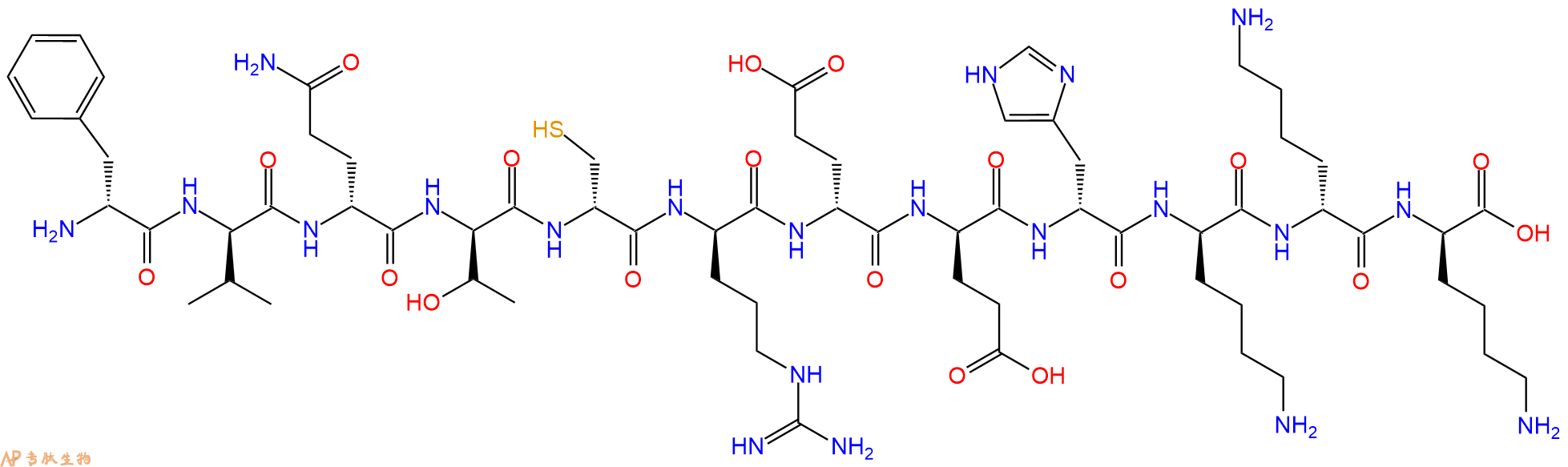 专肽生物产品H2N-DPhe-DVal-DGln-DThr-DCys-DArg-DGlu-DGlu-DHis-D
