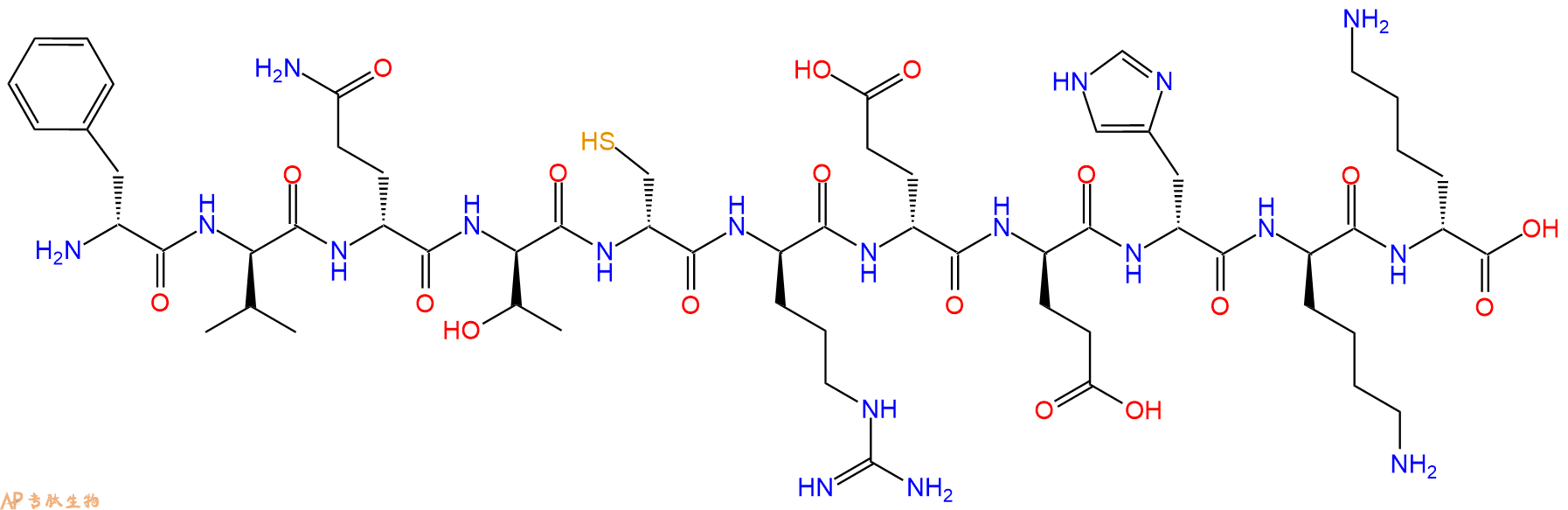 专肽生物产品H2N-DPhe-DVal-DGln-DThr-DCys-DArg-DGlu-DGlu-DHis-D