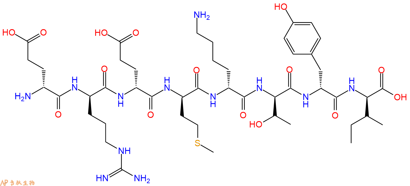 专肽生物产品H2N-DGlu-DArg-DGlu-DMet-DLys-DThr-DTyr-DIle-COOH