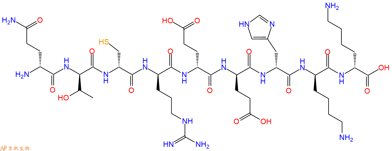 专肽生物产品H2N-DGln-DThr-DCys-DArg-DGlu-DGlu-DHis-DLys-DLys-C