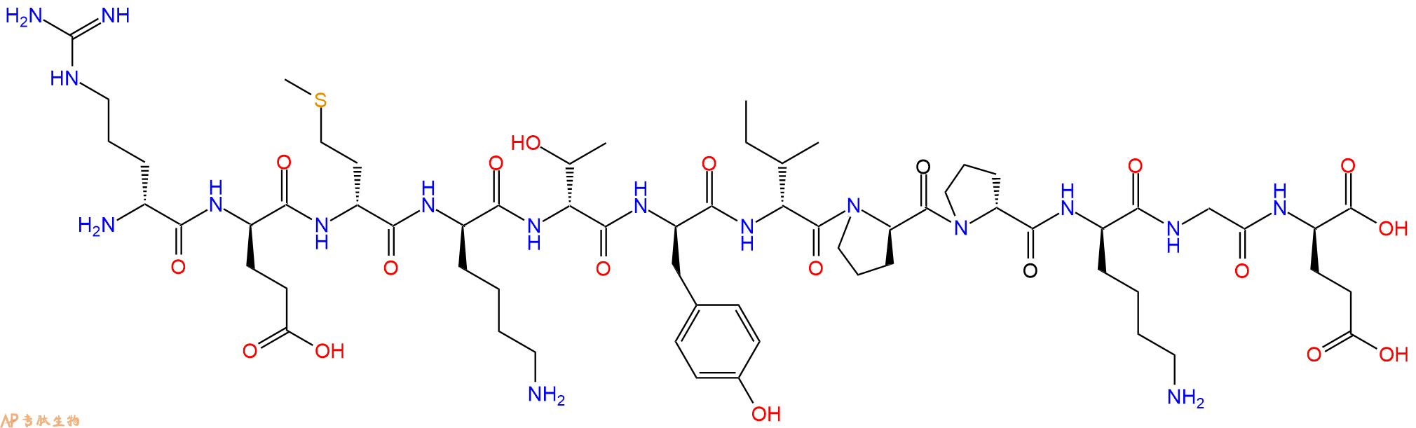 专肽生物产品H2N-DArg-DGlu-DMet-DLys-DThr-DTyr-DIle-DPro-DPro-D