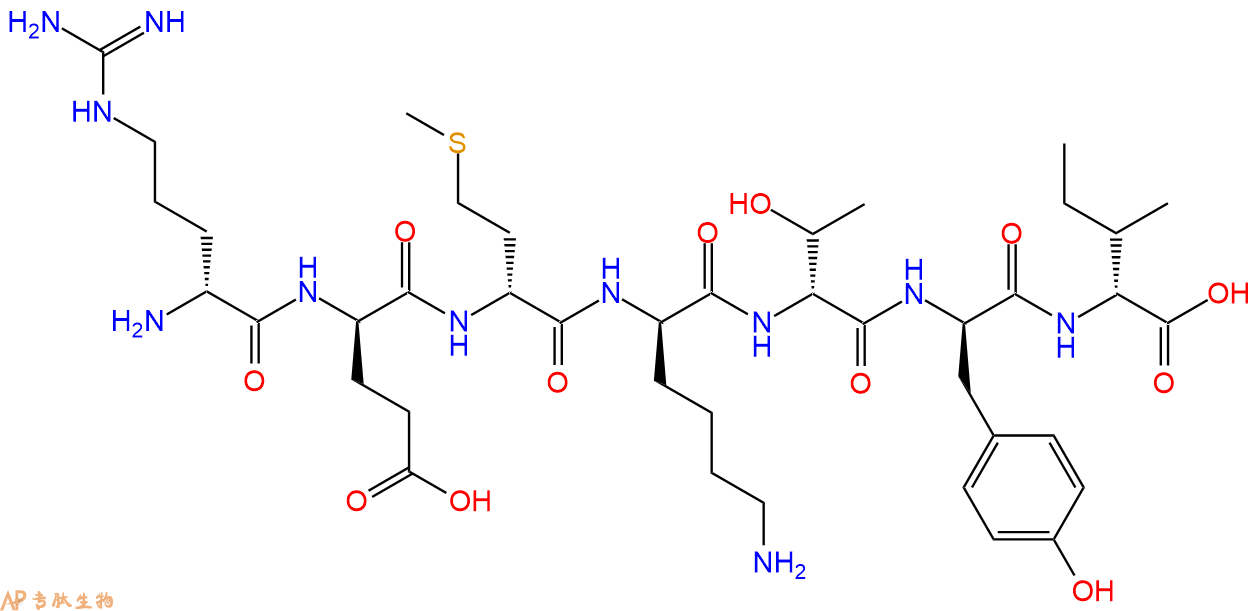 专肽生物产品H2N-DArg-DGlu-DMet-DLys-DThr-DTyr-DIle-COOH
