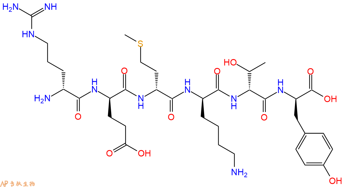 专肽生物产品H2N-DArg-DGlu-DMet-DLys-DThr-DTyr-COOH