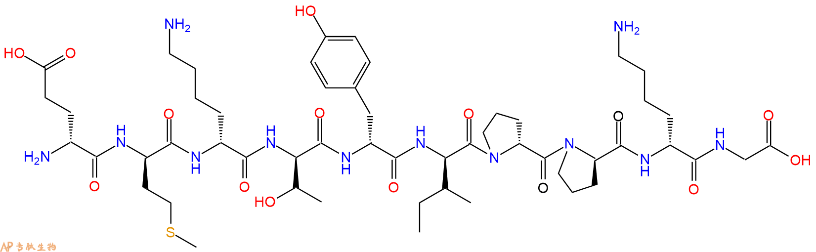 专肽生物产品H2N-DGlu-DMet-DLys-DThr-DTyr-DIle-DPro-DPro-DLys-G