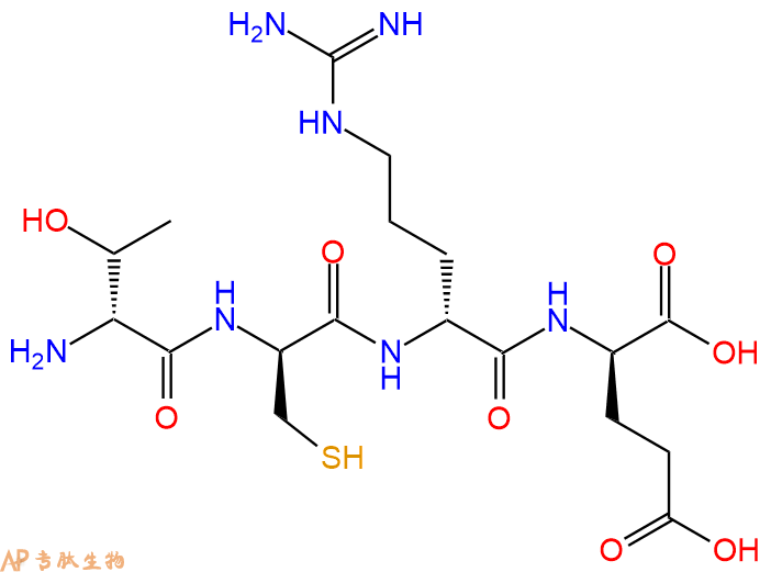 专肽生物产品H2N-DThr-DCys-DArg-DGlu-COOH