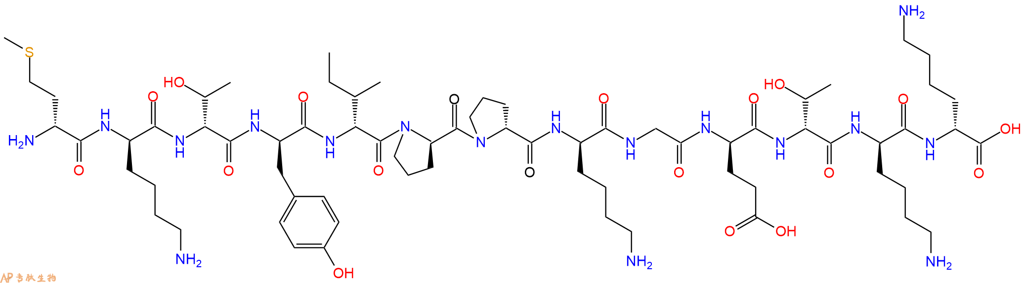 专肽生物产品H2N-DMet-DLys-DThr-DTyr-DIle-DPro-DPro-DLys-Gly-DG