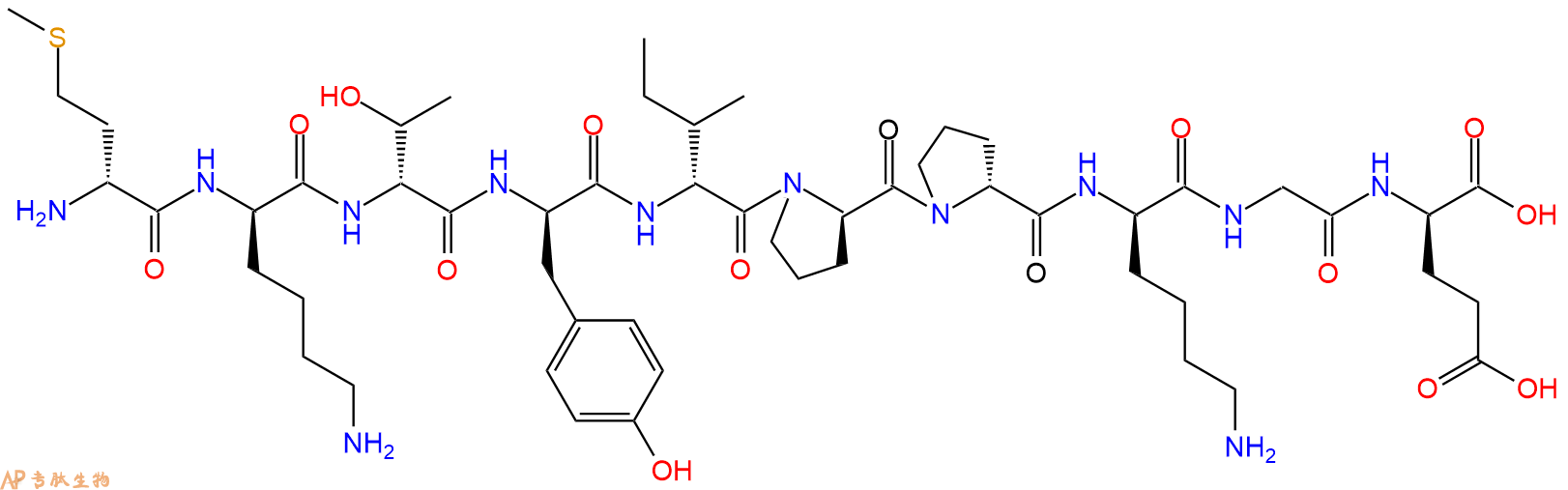 专肽生物产品H2N-DMet-DLys-DThr-DTyr-DIle-DPro-DPro-DLys-Gly-DG