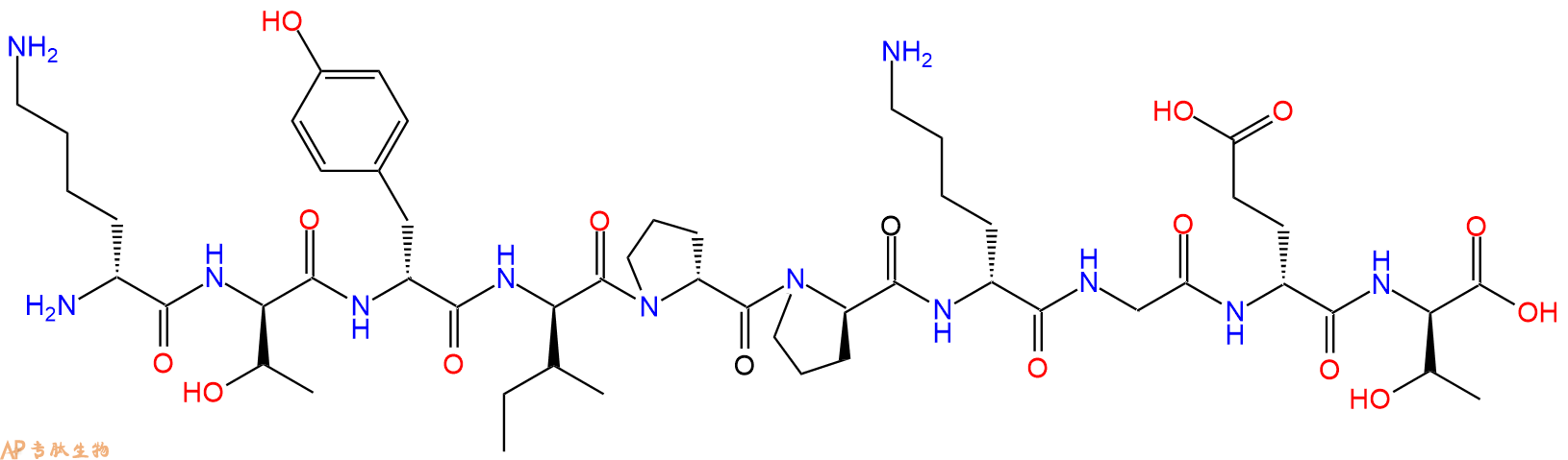 专肽生物产品H2N-DLys-DThr-DTyr-DIle-DPro-DPro-DLys-Gly-DGlu-DT