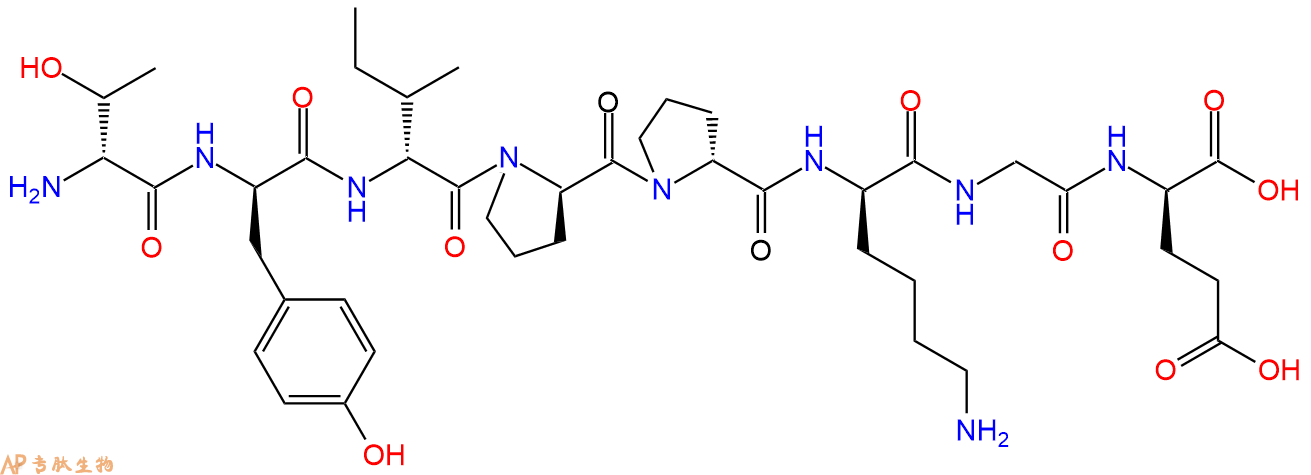 专肽生物产品H2N-DThr-DTyr-DIle-DPro-DPro-DLys-Gly-DGlu-COOH