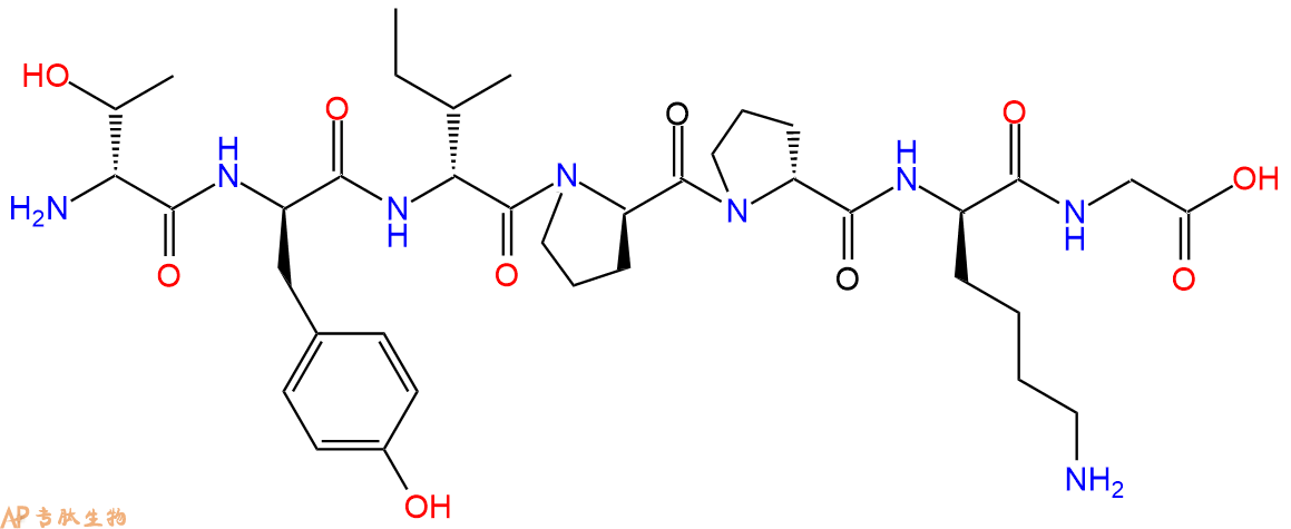 专肽生物产品H2N-DThr-DTyr-DIle-DPro-DPro-DLys-Gly-COOH
