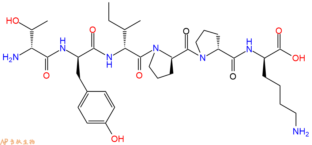 专肽生物产品H2N-DThr-DTyr-DIle-DPro-DPro-DLys-COOH