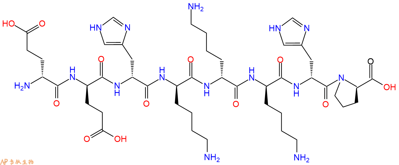 专肽生物产品H2N-DGlu-DGlu-DHis-DLys-DLys-DLys-DHis-DPro-COOH