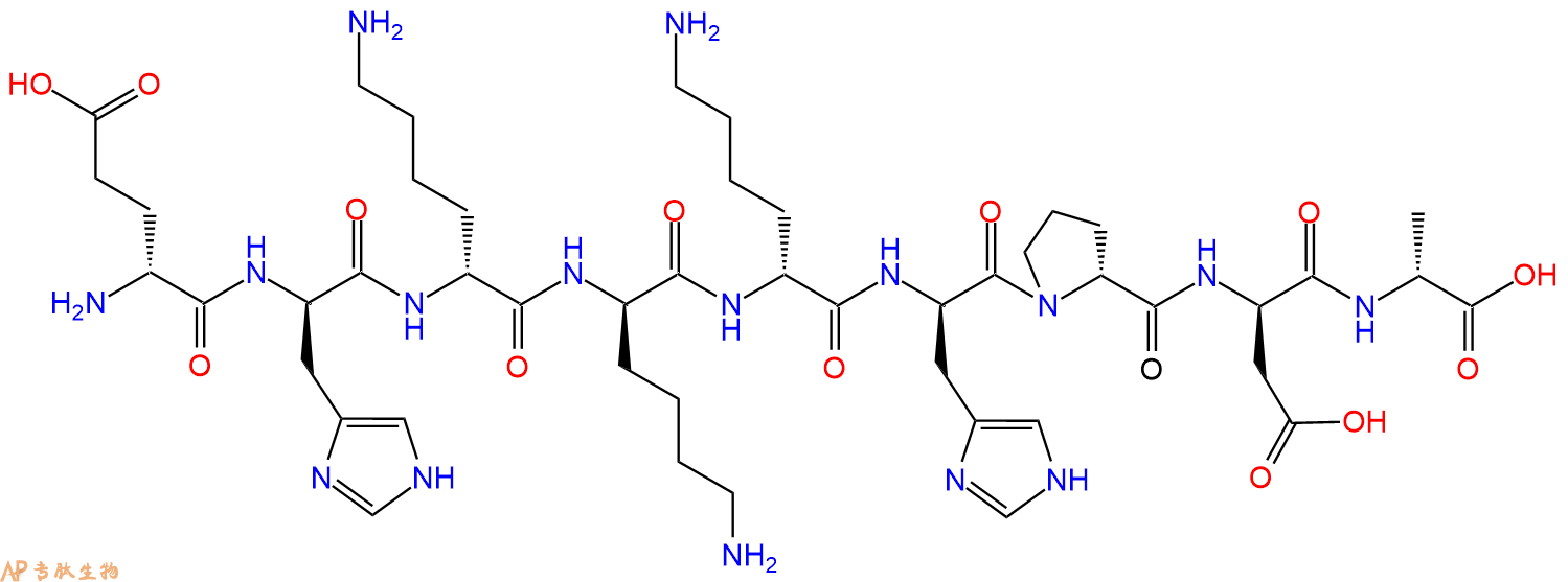 专肽生物产品H2N-DGlu-DHis-DLys-DLys-DLys-DHis-DPro-DAsp-DAla-C