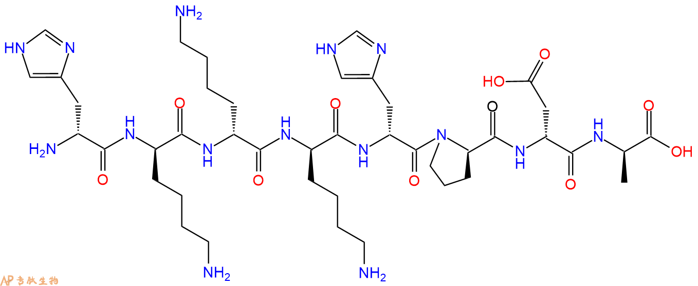 专肽生物产品H2N-DHis-DLys-DLys-DLys-DHis-DPro-DAsp-DAla-COOH