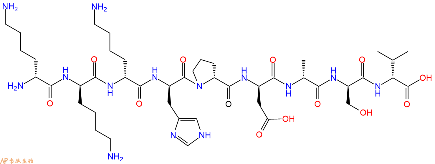 专肽生物产品H2N-DLys-DLys-DLys-DHis-DPro-DAsp-DAla-DSer-DVal-C