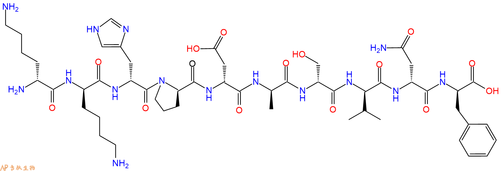 专肽生物产品H2N-DLys-DLys-DHis-DPro-DAsp-DAla-DSer-DVal-DAsn-D