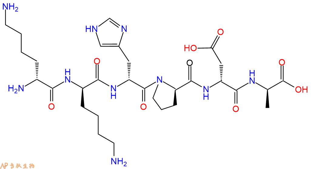 专肽生物产品H2N-DLys-DLys-DHis-DPro-DAsp-DAla-COOH