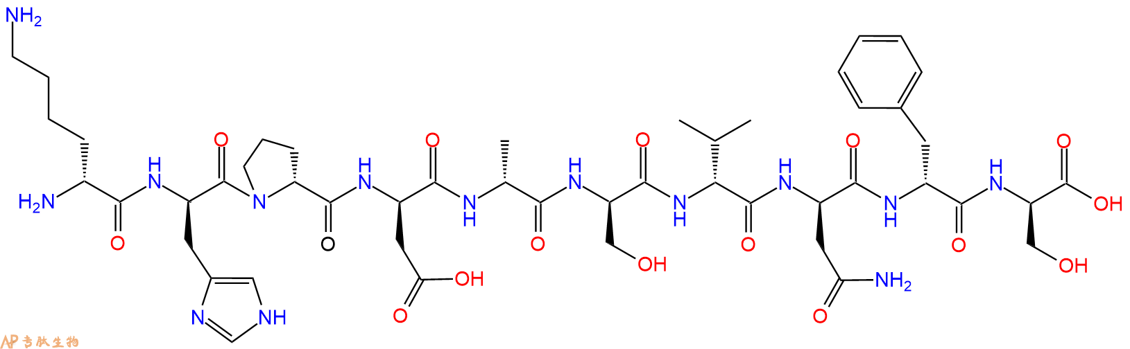 专肽生物产品H2N-DLys-DHis-DPro-DAsp-DAla-DSer-DVal-DAsn-DPhe-D