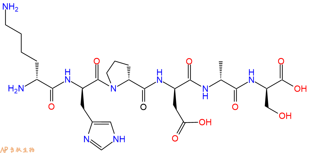 专肽生物产品H2N-DLys-DHis-DPro-DAsp-DAla-DSer-COOH