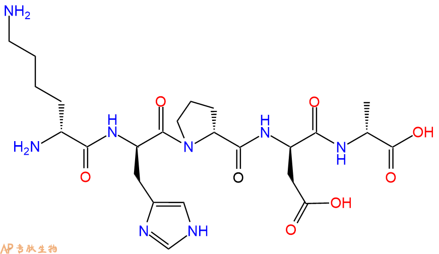 专肽生物产品H2N-DLys-DHis-DPro-DAsp-DAla-COOH