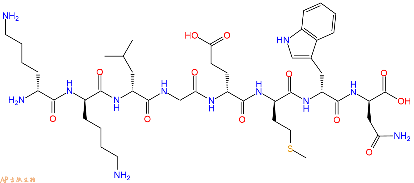 专肽生物产品H2N-DLys-DLys-DLeu-Gly-DGlu-DMet-DTrp-DAsn-COOH