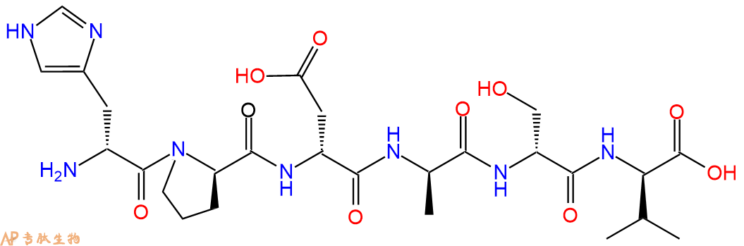 专肽生物产品H2N-DHis-DPro-DAsp-DAla-DSer-DVal-COOH