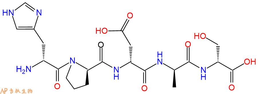 专肽生物产品H2N-DHis-DPro-DAsp-DAla-DSer-COOH