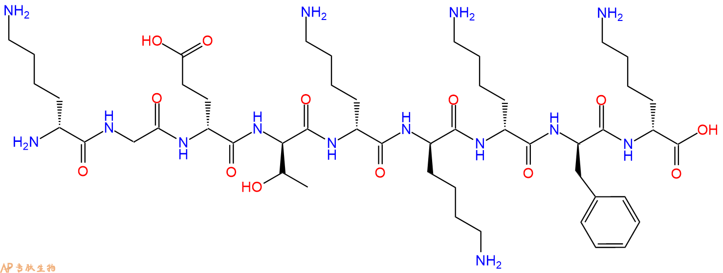 专肽生物产品H2N-DLys-Gly-DGlu-DThr-DLys-DLys-DLys-DPhe-DLys-CO
