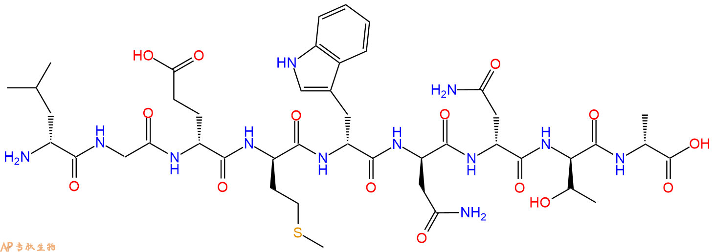专肽生物产品H2N-DLeu-Gly-DGlu-DMet-DTrp-DAsn-DAsn-DThr-DAla-CO