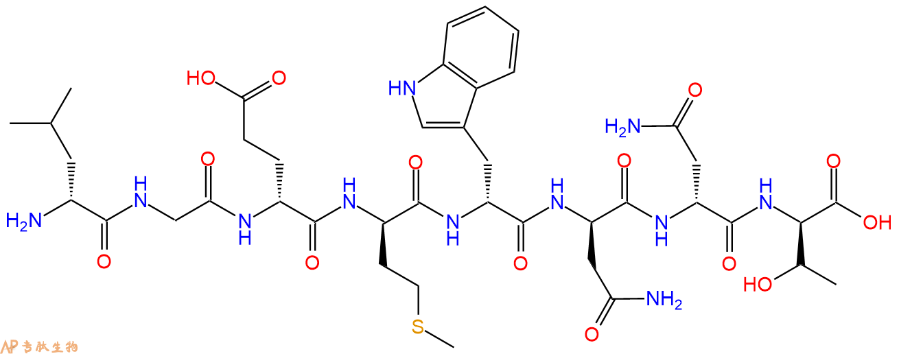 专肽生物产品H2N-DLeu-Gly-DGlu-DMet-DTrp-DAsn-DAsn-DThr-COOH