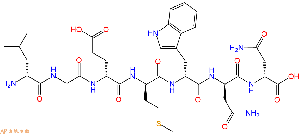 专肽生物产品H2N-DLeu-Gly-DGlu-DMet-DTrp-DAsn-DAsn-COOH