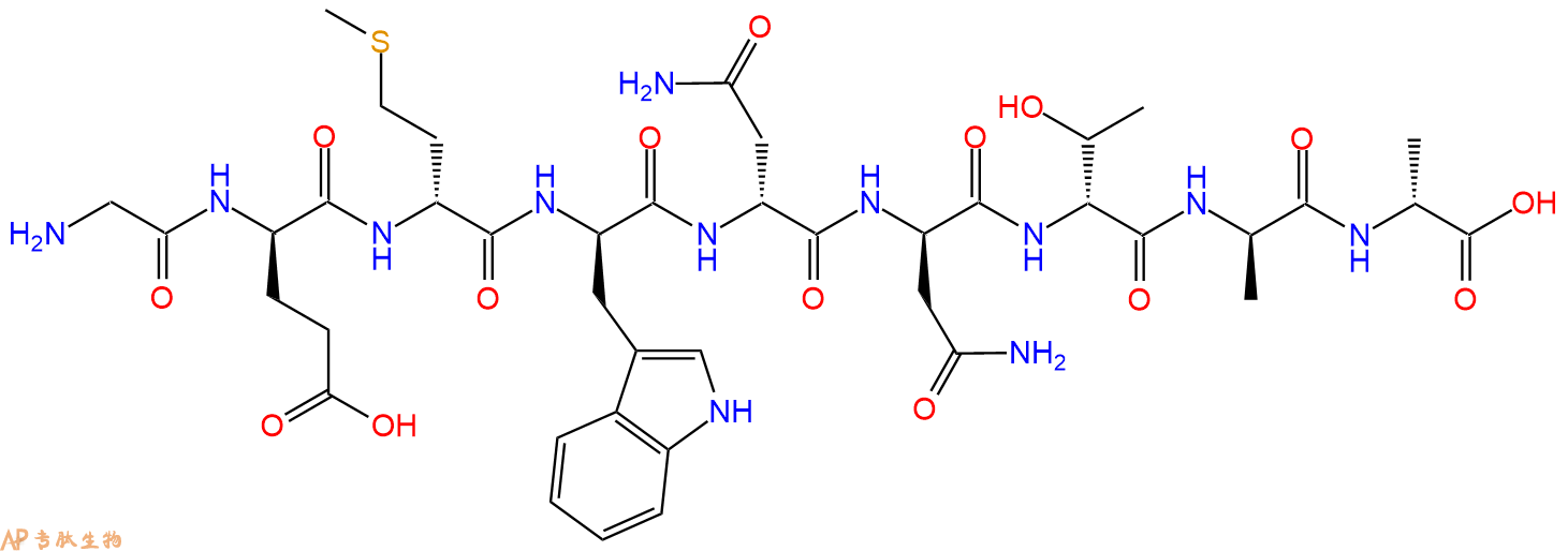 专肽生物产品H2N-Gly-DGlu-DMet-DTrp-DAsn-DAsn-DThr-DAla-DAla-CO